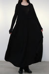 Marc le bihan double stitching long skirt 2180 black